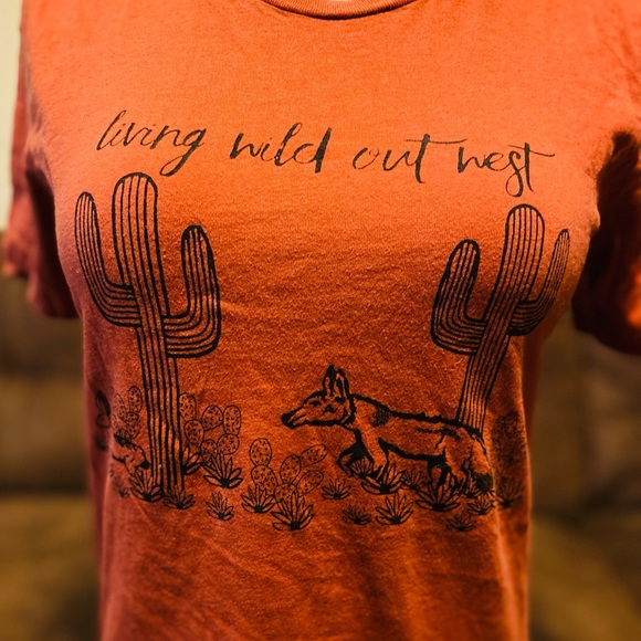 Bella Canvas Tee Living Wild Out West Burnt Orange - Picture 1 of 5